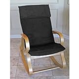 International Caravan Bentwood Rocker With Microfiber Padded Seat Black - Qrb120-bk
