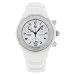 Michele Women's MWW12A000001 Ceramic Analog Textured White Enamel and Diamonds Watch
