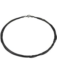 17" Black Rhodium Plated Sterling Silver 17" Multi Strand Fashion Chain in Sterling Silver