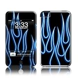 Blue Neon Flames Design iPod touch 2G (2nd Generation) Protector Skin Decal Sticker