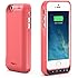 PowerBear iPhone 5SE / iPhone 5S / iPhone 5C / iPhone 5 [Stamina Series] Extended Rechargeable Battery Case with Built in USB PowerBank with 4200mah Capacity (Up to 250% Extra Battery) - Pink [24 Month Warranty and Screen Protector Included]