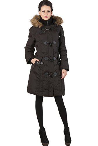 BGSD Womens Quilted Down Toggle Coat with Faux
