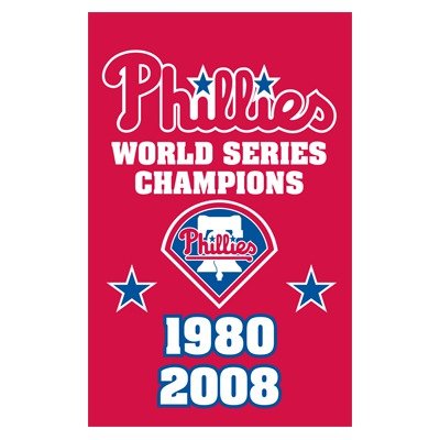 MLB Philadelphia Phillies- 2 time champs Applique Banner Flag