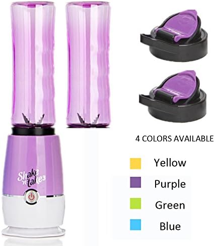 CCloud Shake n Take Latest Version 3rd Generation Fruit Juice Smoothie Blender Mixer with 2 Sports Bottle BPA Free-Purple