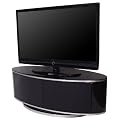 S&C ZIN502610/BKI 60� Rotation Remote Friendly Beam Thru Glass Door High Gloss Piano Black 26"-52" LCD/Plasma/LED Oval Cabinet TV Stand