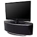 S&C ZIN502610/BKI 60� Rotation Remote Friendly Beam Thru Glass Door High Gloss Piano Black 26"-52" LCD/Plasma/LED Oval Cabinet TV Stand