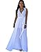 BIUBIU Women's Boho Summer V neck Chiffon Beach Maxi Dress Style #7 White 2XL