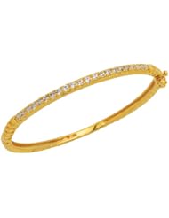 Trendy, Jewelry Cz Diamond Bangle Swiss Machine Cut, Embed Diamond 22 Pcs Diamond 2.2 Mm, Gold and Platinum Coating 5 Microns Thick