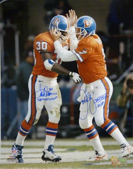 John Elway & Terrell Davis Autographed Denver Broncos 16x20 Photo