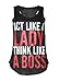 Womens Act Like a Lady Racerback Vest Top (Sty) (8/10 (uk 12/14), Black)