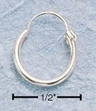 Sterling Silver 12 mm Tubular Hoop Earrings by SilverChicks