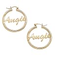 Personalized Name Hoop Earrings - Gold
