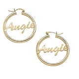 Personalized Name Hoop Earrings - Gold