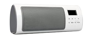 SimplyVibe SV-X6U1-White Rechargeable Portable Multifunctional Speaker and MP3 & FM Player (works w/ iPod, iPad, iPhone, Android Devices) - Accepts USB Drives and SD Cards