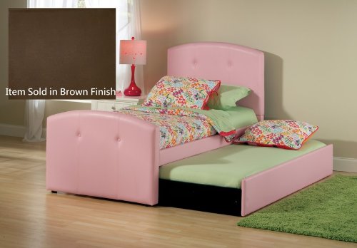 Hillsdale Furniture 1707BTWRT Laci Bed Set with Rails and Trundle, Twin, Brown