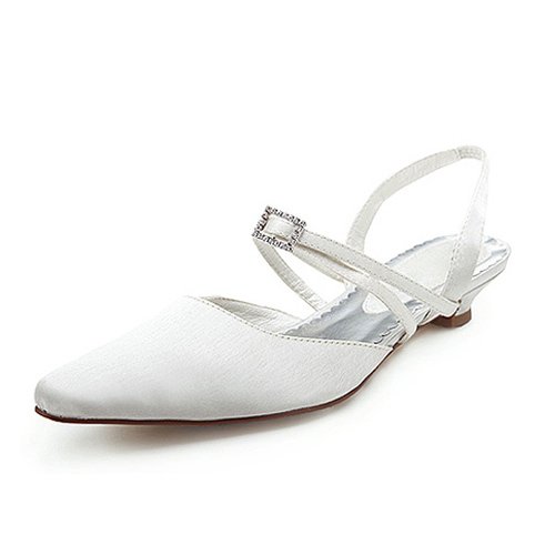 Women's Top Quality Satin UpperLow Heel Closed-toes With Rhinestone Wedding Shoes Bridal Shoes Women's Top Quality Satin UpperLow Heel Closed-toes With Rhinestone Wedding Shoes Bridal Shoes