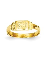 14K Rectangle Baby Ring