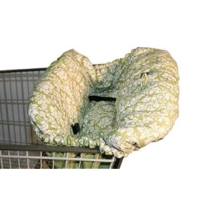 SHOPPING CART AND HIGH CHAIR COVER DAMASK - AVOCADO
