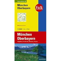 Falk Regionalkarte M�nchen - Oberbayern 1:150 000 Augsburg, Innsbruck, Salzburg, Passau