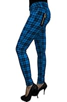 Banned Punk Rock Funky Plaid Check Skinny Jeans