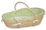 Moses Basket Set - Sage Gingham Seersucker