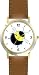 Bee or Bumblebee - JP - WATCHBUDDY&Acirc;&reg; DELUXE TWO-TONE THEME WATCH - Arabic Numbers - Brown Leather Strap-Size-Women's Size-Small
