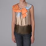 IMAGE OF Piano Brand Juniors Pleated Front Sleeveless Blouse