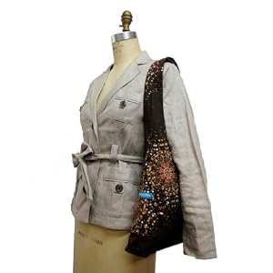 Yukiko Sato - K2L&D2 HANABI Tree of Katty TESAGE tote bags, with Purse Insert (Drawstirng Organizer), Light weight Cotton Canvas, Hobo Style