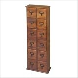 Leslie Dame Library Card File Compact Disk Cabinet Oak CD-144