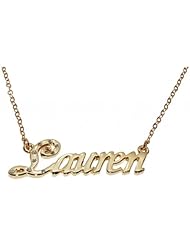 Name Necklaces Lauren - Personalized Necklace Gold Plated 18K, Belcher Chain, 2mm Thick