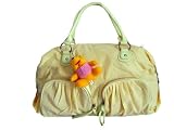 Lady's fashion handbag with dangled bear