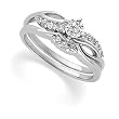 14K White Gold Diamond Wedding Set - 0.42 Ct.