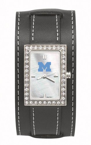 Michigan Wolverines Women's Black Leather Starlette Watch