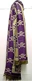 Purple/Tan Reversible Skull Print Cashmere Shawl Scarf