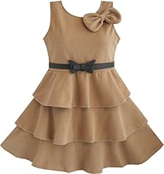 Girls Fall Winter Tiered Cotton/Wool  Dress