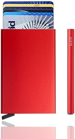 NEW RFID Blocking Stainless Steel Card Holder Case - Very Slim, Protective &amp; Stylish Travel Wallet [*6 Card Capacity*] [Smart and Safe 1-Click Removal]