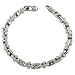 Heavy 14 Karat White Gold Mens Bullet Style Bracelet 8 Inch - 19.2 Grams