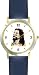 Jesus Christ - Portrait No.1 Christian Theme - WATCHBUDDY® DELUXE TWO-TONE THEME WATCH - Arabic Numbers - Blue Leather Strap-Size-Large ( Men's Size or Jumbo Women's Size )