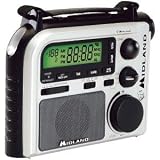 MIDLAND ER102 7-CHANNEL EMERGENCY CRANK RADIO WITH AM/FM/WEATHER ALERT (BLACK & WHITE)