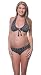 PregO Maternity Wear Women's Maternity Dot Roll Waist Bikini, Black, Large