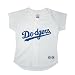 Womens MLB Los Angeles Dodgers Comfortable Fit Athletic Button Down Short Sleeve Jersey / Sweater - White