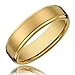 Cavalier Jewelers 6MM Mens Titanium Gold-Plated Ring Wedding Band Brushed Top and Polished Finish Edges