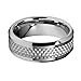 TWJC 8mm White Carbon Fiber Inlay Men's Tungsten Wedding Band - Size 9