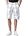 Match Men's Retro Camo Plaid Summer Polo Cargo Shorts #S3620