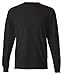 Hanes Men's Long-Sleeve Crewneck Beefy T-Shirt, Black, XX-Large