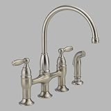 Delta Faucet 21966LF-SS デニソン 二 ハンドル ブリッジ キッチン 蛇口 スプレー ステンレス【並行輸入品】+NONOKUROオリジナル携帯クロス