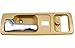 PT Auto Warehouse HO-2380ME-FL - Inside Interior Inner Door Handle, Beige/Tan Housing with Chrome Lever - with Power Lock Hole, 2-Door Coupe, Driver Side