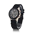 YKS Black Unisex Geneva Silicone Jelly Gel Quartz Analog Sports Wrist Watch