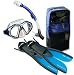 US Divers Admiral Dry Snorkeling Set: Admiral 2 LX mask, Total Dry snorkel, Blast 2 fins, travel bag