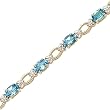 14K Yellow/White Gold 0.12 ct. Diamond and 6 ct. Blue Topaz Bracelet